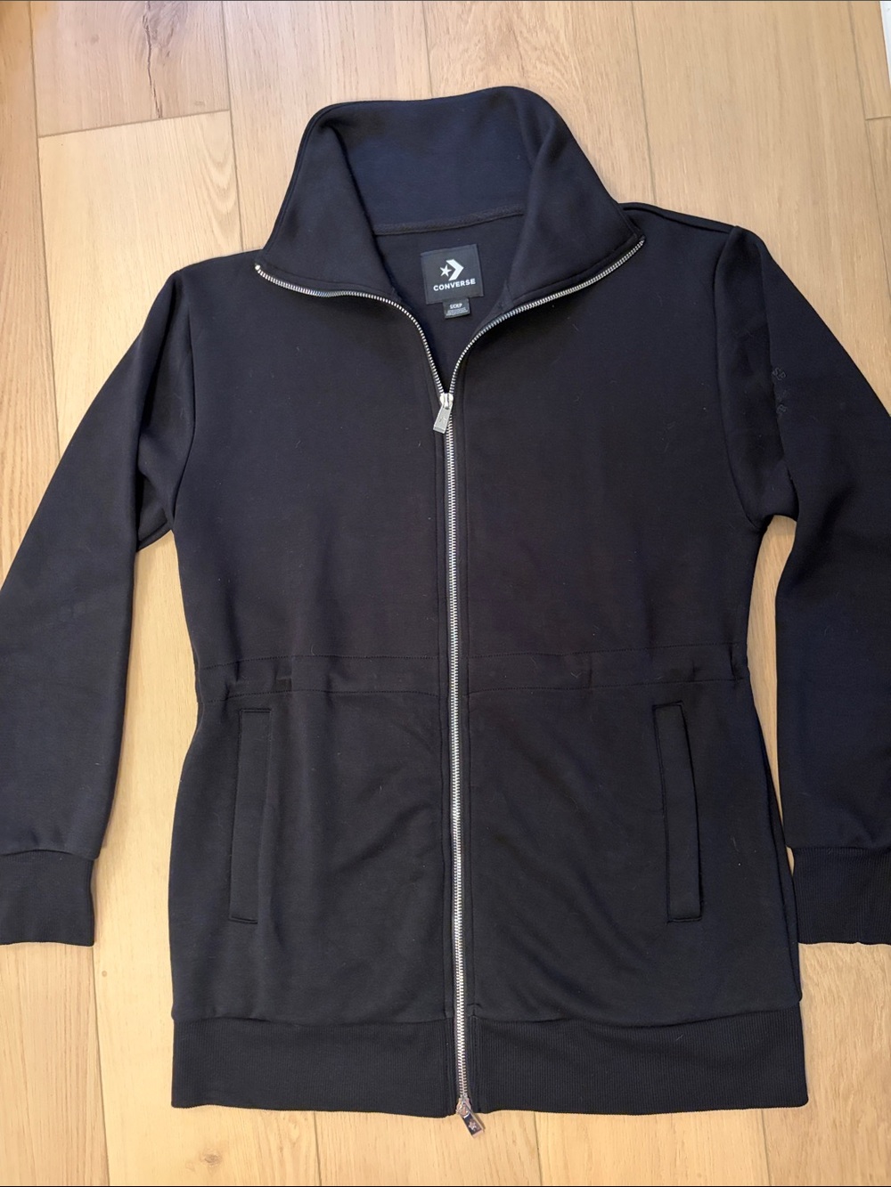 Converse Women's Black Full-Zip Long Sweatshirt